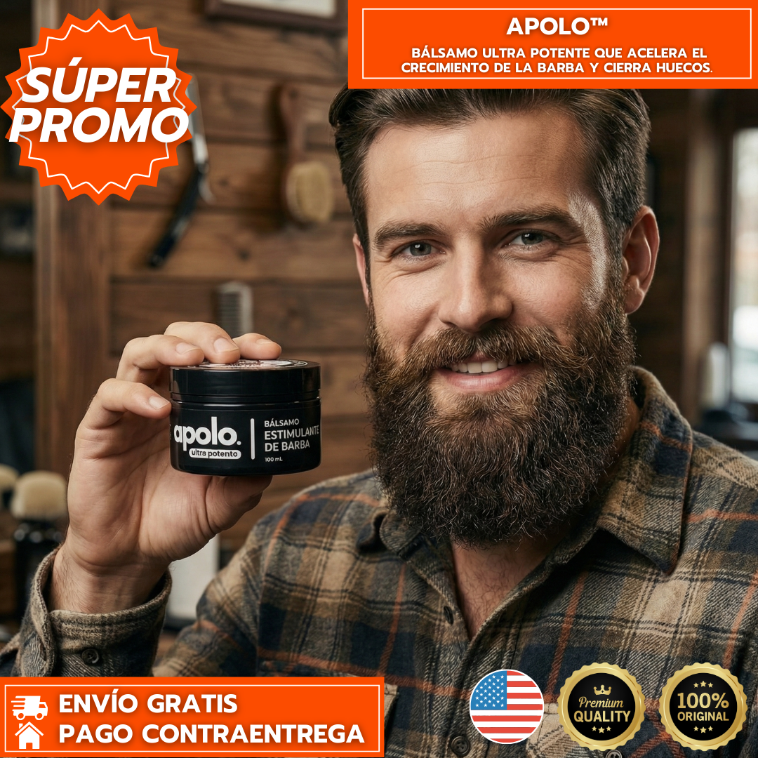 Apolo™: Bálsamo Ultra Potente que Acelera el Crecimiento de la Barba y Cierra Huecos.