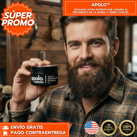 Apolo™: Bálsamo Ultra Potente que Acelera el Crecimiento de la Barba y Cierra Huecos.