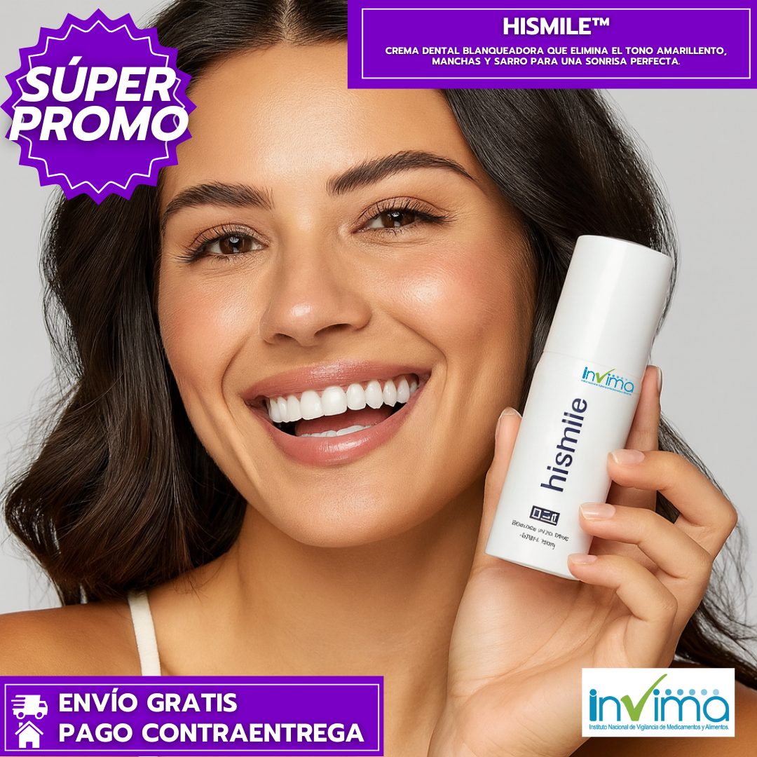 Hismile™: Crema Dental Blanqueadora Que Elimina El Tono Amarillento, Manchas Y Sarro Para Una Sonrisa Perfecta.