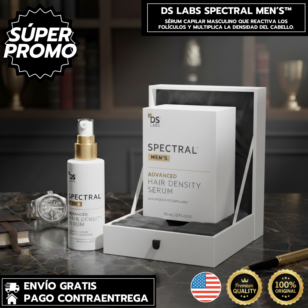 DS Labs Spectral Men's Hair Density Serum 60 mL:  Sérum capilar masculino que reactiva los folículos y multiplica la densidad del cabello.