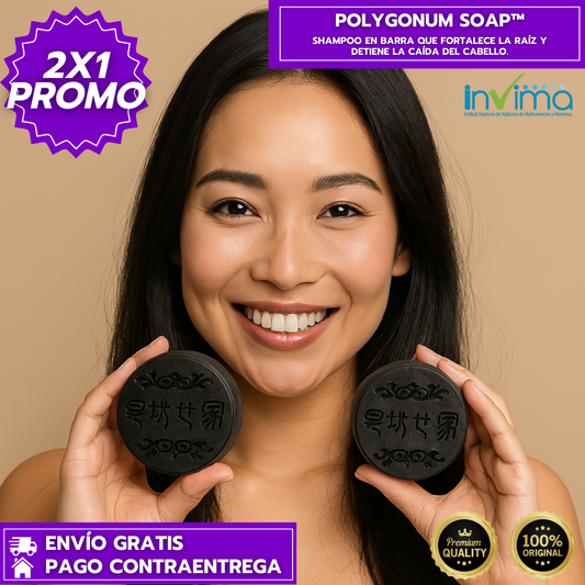 Oferta Especial 2x1: Polygonum Soap™: Shampoo en Barra que Fortalece la Raíz y Detiene la Caída del Cabello.