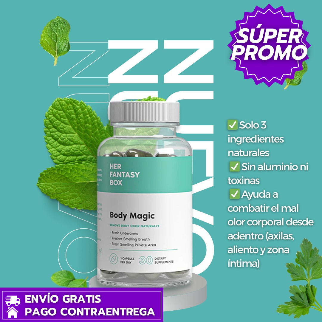 Body Magic™: Cápsulas de Clorofila que Purifican, Desintoxican y Refrescan tu Cuerpo desde el Interior.