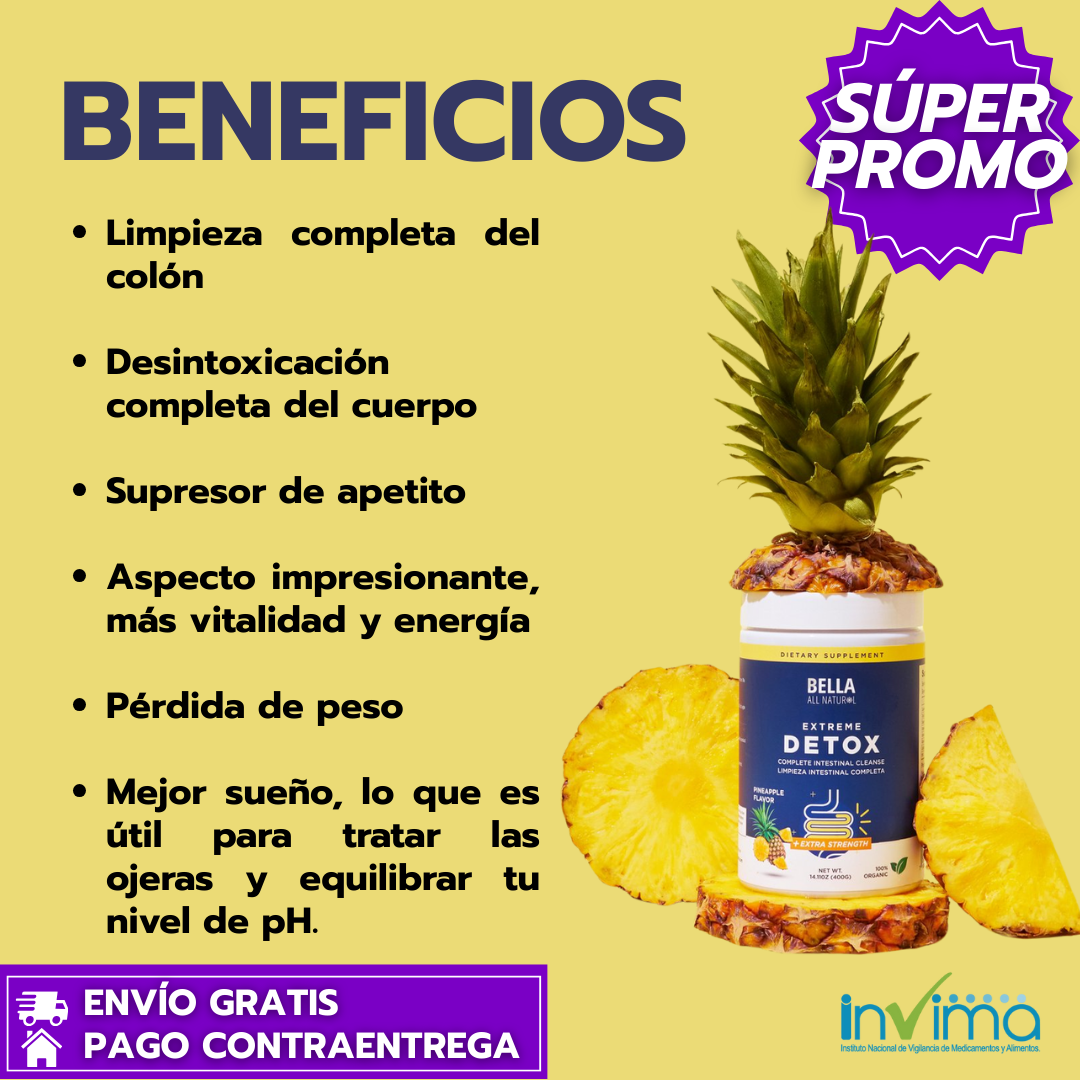 Bella Colon Detox™: Suplemento en Polvo que Limpia el Colon, Reduce Toxinas y Apoya la Pérdida de Peso.