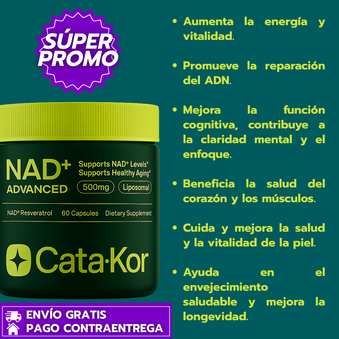 NAD+ Advanced CataKor™: Potencia tu vitalidad y juventud desde el núcleo celular.