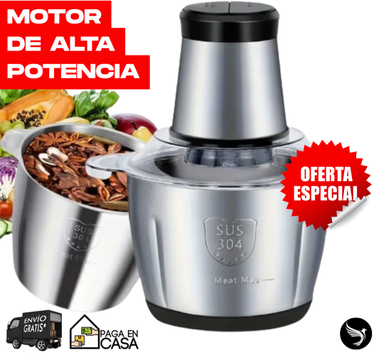 MOLINO PICADOR ELÉCTRICO DE ACERO INOXIDABLE - 2 LITROS (GRANDE)