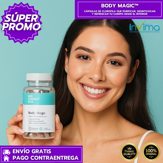 Body Magic™: Cápsulas de Clorofila que Purifican, Desintoxican y Refrescan tu Cuerpo desde el Interior.