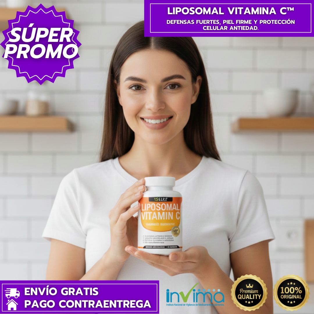 Liposomal Vitamina C™: Defensas fuertes, piel firme y protección celular antiedad.